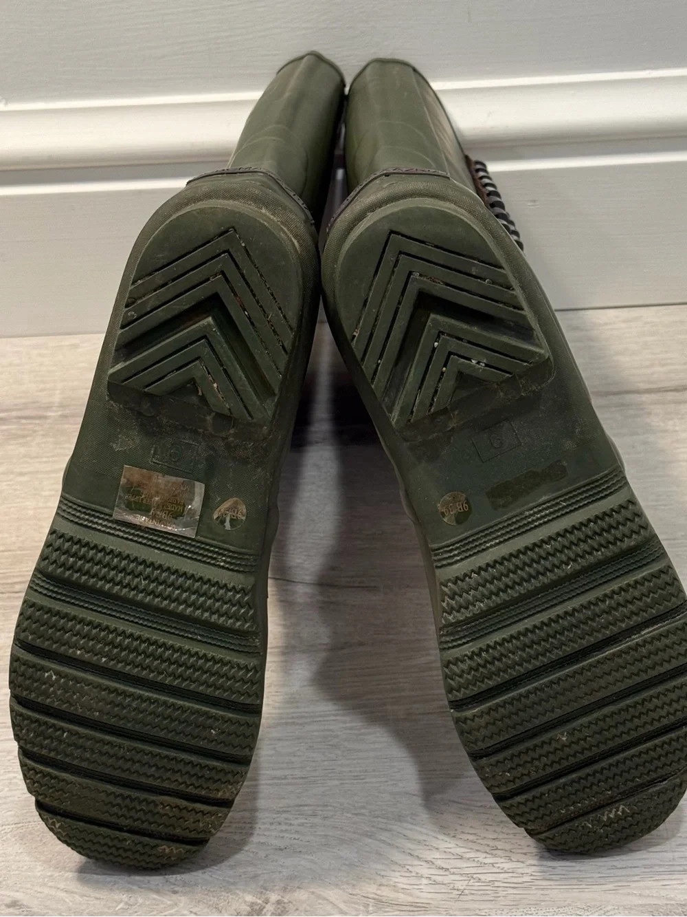 BCBGMaxAzria Dark Olive Green Studded Tall Rain Boots Size 9